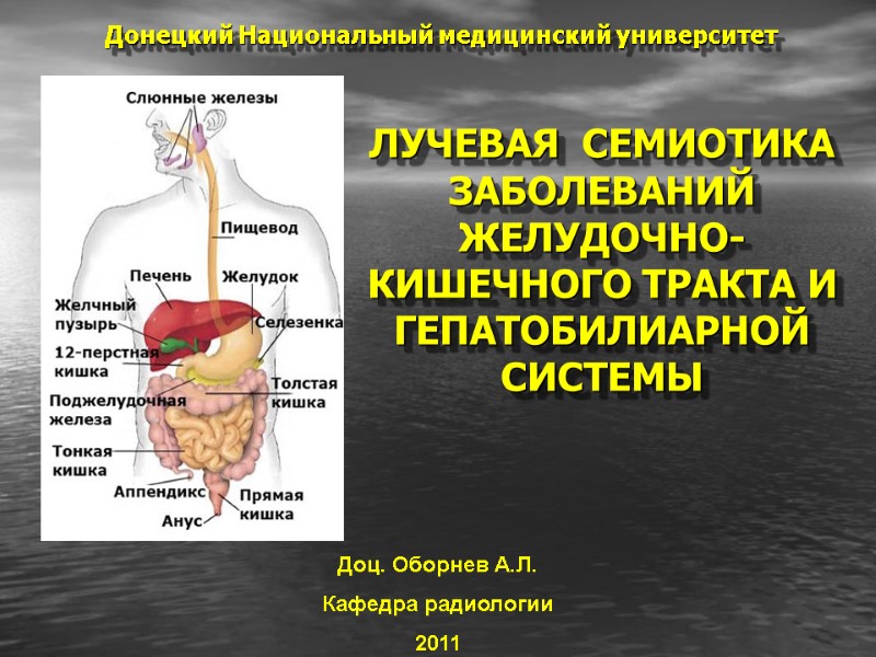 ЛУЧЕВАЯ  СЕМИОТИКА ЗАБОЛЕВАНИЙ ЖЕЛУДОЧНО-КИШЕЧНОГО ТРАКТА И ГЕПАТОБИЛИАРНОЙ СИСТЕМЫ   Доц. Оборнев А.Л.